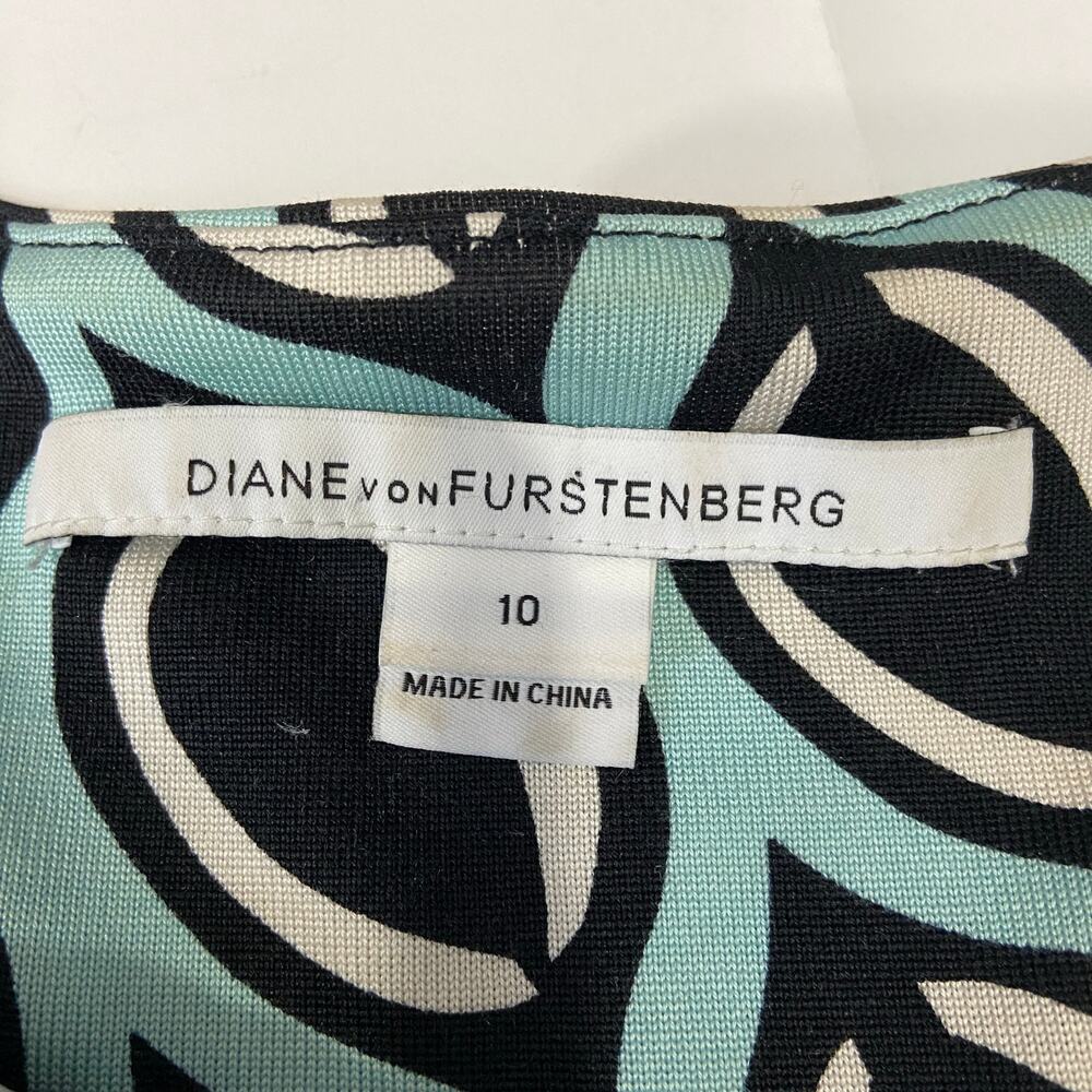 Diane Von Furstenburg 100% Silk Knit Tunic Dress Nana Size 10 - Picture 12 of 16